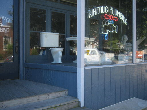 A plumber in downtown Whiting Indiana